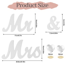 YiliYa Mr & Mrs Wooden Letters Decorate Wooden Wedding Decoration Table for Wedding Decoration Gifts Sign Decoration Table (White)