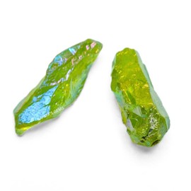 Crystals, Rocks, Jade, Crystals and Healing Stones, Witchcraft Supplies, Healing Crystals, Stones, Healing Stones, Rock Collection, Agate, Raw Stones (Light Green Aura Quartz, 2 Pcs)