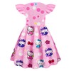 ATTRAYENT Girls Fancy Dress Kids Cute Graphic Dresses Party Outfit