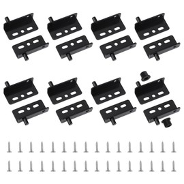UFURMATE 8 Sets/16Pcs Iron Pivot Hinge with Pin Concealed Shaft Cabinet Door Pivot Hinges with Bushing for Free-Swinging Wood Door, Drawers, Cabinets, Wardrobe, Showcase (Black)