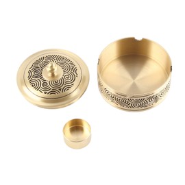 Vintage Ashtray Windproof Auspicious Cloud Pattern Exquisite Ashtray with Lid for Coffee Table Living Room