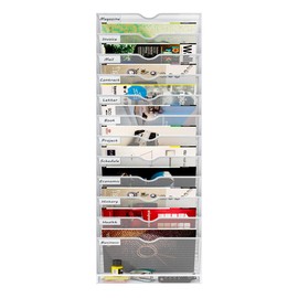 PAG-Mass Hanging Wall File Organizer,13-Tier Desk File Mail Holder, Paper Bill Organization For Office Home School, White