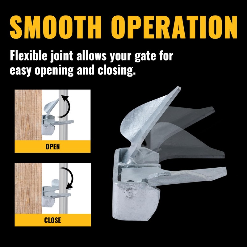 VIVIDA Wall Mount Butterfly Latch 1-3/8" to 1-5/8", Gate Fork