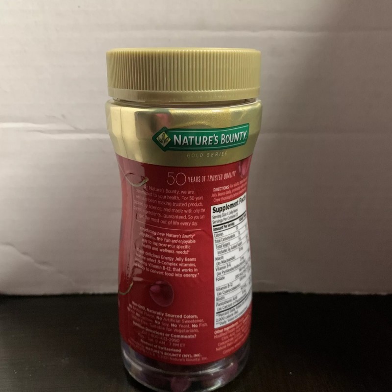 Nature's Bounty Jelly Beans B-12 Energy Focus Metabolism 80ct Cherry
