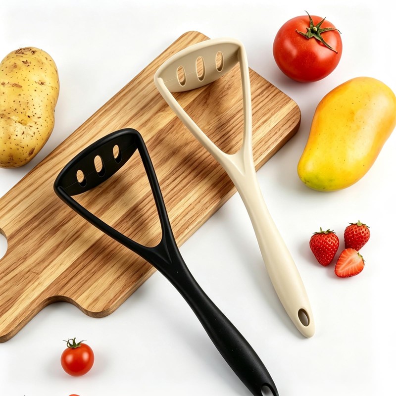 Potato Masher Silicone Set, 2PCS 10.4 Inch Non-Scratch Kitchen Tool