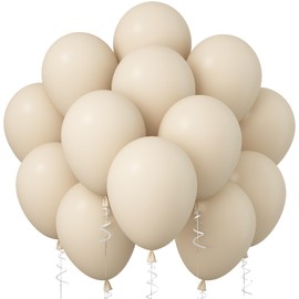 Jobkoo White Sand Balloons, 12 Inch 30 Pcs Beige Balloon Boho White Latex Cream Balloons Matte Off White Sand Neutral Helium Balloons for Birthday Wedding Baby Shower Anniversary Party Decorations