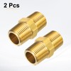sourcing map 2pcs Brass Pipe Fitting 1/2" NPT x 1/2"