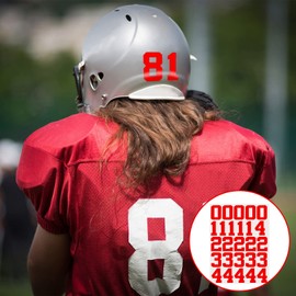 Epakh 102 Pcs Sports Helmet Numbers Sticker 1.25 Inch Vinyl Helmet Numbers Decals Self Adhesive Hockey Stickers for Baseball, Hockey, Football, Lacrosse, Batting(Red)