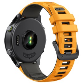 ANCOOL for Garmin Venu 3/Venu 2/Forerunner 265/255/Vivoactive 4 Watch Band, 22mm Silicone Sport Band for Galaxy Watch 46mm/3 45mm for Women Men, Citrus/Graphite Gray