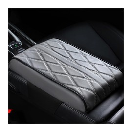 Osilly Car Armrest Cover, Auto Leather Waterproof Center Middle Console Cover Pad, Vehicle Memory Foam Armrest Seat Box Cushion Protector, Universal for SUV, Truck, RV and More (Gray)