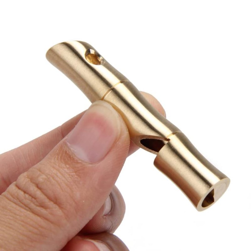 2pcs Brass Whistle Emergency Whistle EDC Loud Signal Whistle for