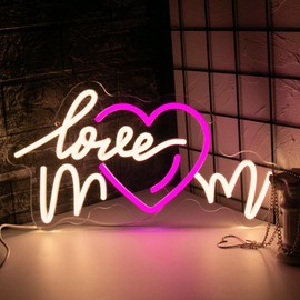 Radineon Love Mom Neon Sign Dimmable LED Mom Gifts Neon Sign for Mother's Day Decorations, Express Your Love to Mom Neon Light for Wall, Party, Bedroom Decor