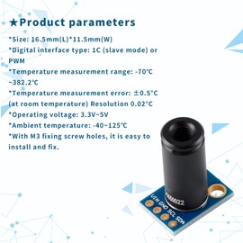 EC Buying MLX90614ESF-DCI Non-Contact Infrared Temperature Sensor Module High Precision Infrared Temperature Sensor Module Long Distance 50cm Serial Port IIC Suitable for Arduino/DIY (GY-906-DCI)