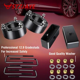 STZJAYE 3" Front 2" Rear Leveling Lift Kit Compatible with Chevy Silverado 1500 GMC Sierra 1500 2007-2024 | 6-Lug 2WD/4WD | No Cutting/No Weld Installation | 07CH-3F-2R