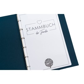 Hochzeitideal Alan Family Register Turquoise 21.0 cm x 15.0 cm - Bookbinding Linen Family Book Registry Office with 6-Way Ring Mechanism for Certificates with Authority Holes