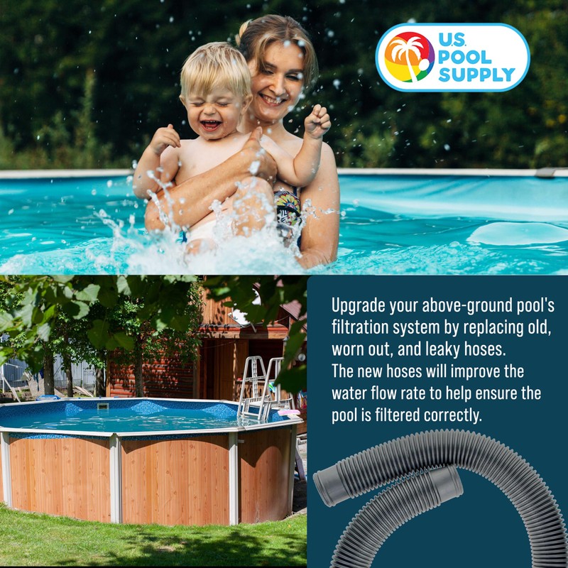 U.S. Pool Supply 1.5" Heavy-Duty Above Ground Pool Hose Replacement