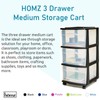 Homz Plastic 3 Drawer Medium Home Storage Container, Clear Drawers