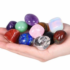 YATOJUZI 1LB Opal Tumbled Polished Natural Crystals Stones Bulk Crystal Gemstones Wholesale for Tumbling Cabbing Energy Balancing Reiki Crystal Decoration Meditation Therapy Gifts