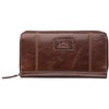 Mancini Casablanca Full Grain Leather RFID Secure Clutch Wallet, Brown