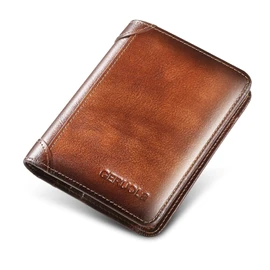 Carteras para Caballero con Protección RFID, Billetera de Hombre de Piel, 11 Ranuras para Tarjetas y 2 Bolsillos para Efectivo, Regalos para Hombre, Mens Wallet