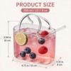 Glass Purse Cup with Straw, for Cocktail Wine Juice Tea,