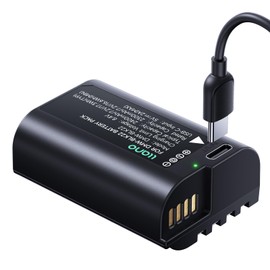 llano USB-C Input DMW-BLK22 Battery for Panasonic Lumix S5IIX, S5II, S5, IIDC-S5, DC-S5 IIX, DC-S5 II, GH5 II, GH6, DC-S9, DC-G9, S5M2, S5M2X, GH5M2, 2400mAh, Fully decoded, 2H Full Charged, Black