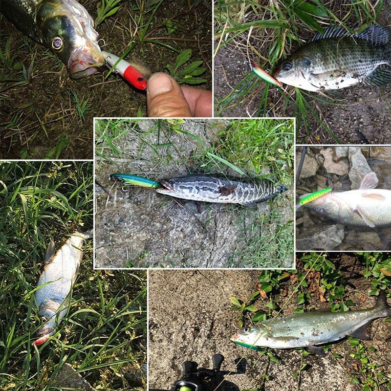 10pcs/lot Hard Minnow Lure Baits 3D Fish Eyes Laser Line