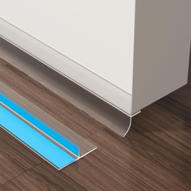 Greymond Silicone Door Draft Stopper - T-Shaped Weather Stripping for Doors & Windows, Draft Gap Seal (Clear, 1.37in x 40ft)