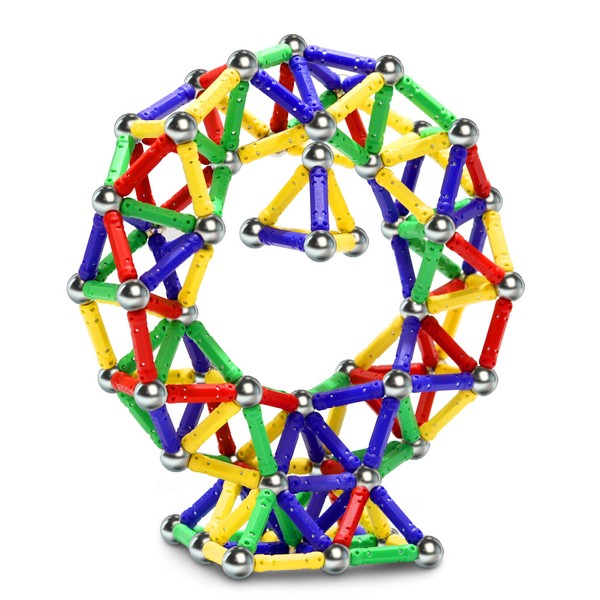 Jvchengxi 144 Pieces Magnetic Building Blocks, Magnetic Sticks Toy, Magnetic