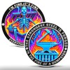 IELCJJ Dumpster Fire Coin - Coloful Skull Dumpster Fire Challenge