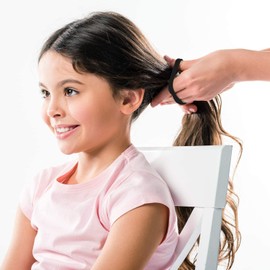 100 Pcs Ligas para Peinar el Cabello, Donas para Cabello Altamente Elásticas Lazos del Pelo para Coleta, Bandas de Goma de Pelo Algodón sin Costuras Corbatas para el Cabello para Niñas y Mujeres (Black)