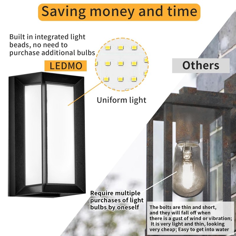 Degruand LED Modern Outdoor Wall Light 18W Rectangular,1800LM Bright Porch
