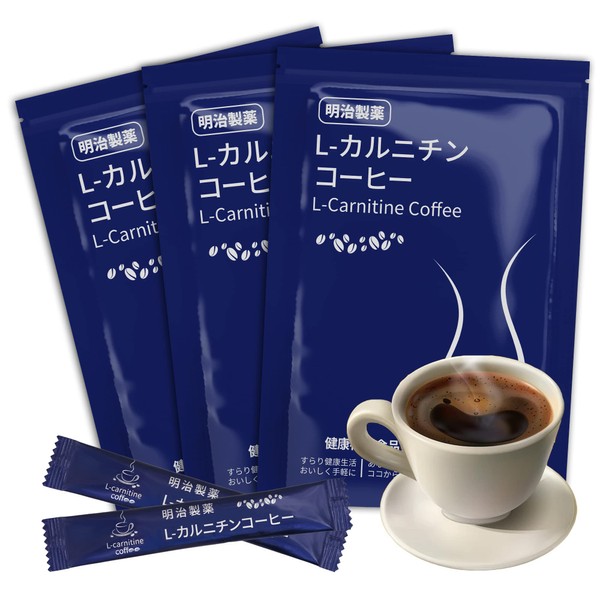 明治製薬 L-カルニチンコーヒー slim スリム coffee コーヒー インスタントコーヒーパウダー 3g*60包 スティックコーヒー 植物酵素 イヌリン 乳清タンパク クロロゲン酸 ヤシ殻活性炭