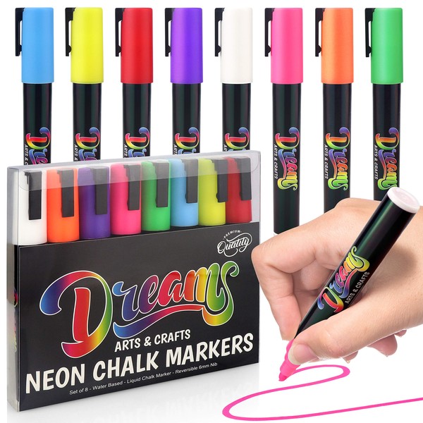 The Glowhouse Premium Chalk Markers Neon Liquid Chalk Pens 6mm