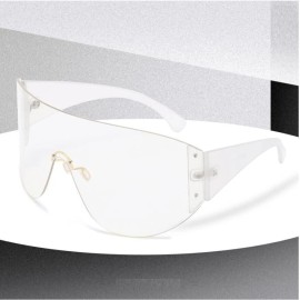 Unbranded Rimless Oversized Flat Top Shield Sunglasses Women Style, 100% UV400 Protection