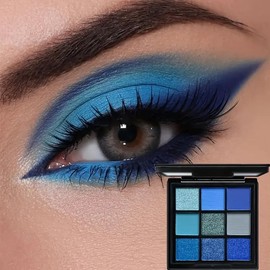 Paletas de Sombras de Ojos 9 Coloridas - Profesionales Paletas de Maquillaje Larga Duracin - Sombra de Ojos Brillantes y Mate Personalidad Audaz...   