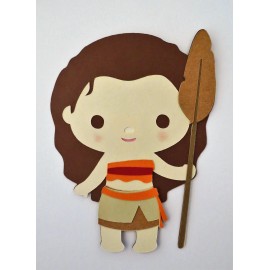 Moana Inspired Princess Paper Doll Die Cut Paper Piecing Scrapbook Embellishment