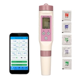 Zunate Digital PH Meter, 7 in 1 Bluetooth PH, TDS, EC, ORP, SG, Salinity and Temperature Test Pen 0.01 High Accuracy for Household Drinks, Hydroponics, Pools and Aquariums