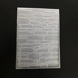 NZJ Merry Christmas Wall Brick Decoration Plastic Embossing Folders for Card Making Scrapbooking and Other Paper Crafts Transparent