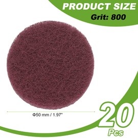 YELARXI Power Scrub Pads, Scrubbing Pads 800 Grits Scouring Discs - Fitting for (Home Kitchen Cleaning - Drill Attachment - Scrubber Replacement) 20 Pcs & 2 Inch & Dark Red