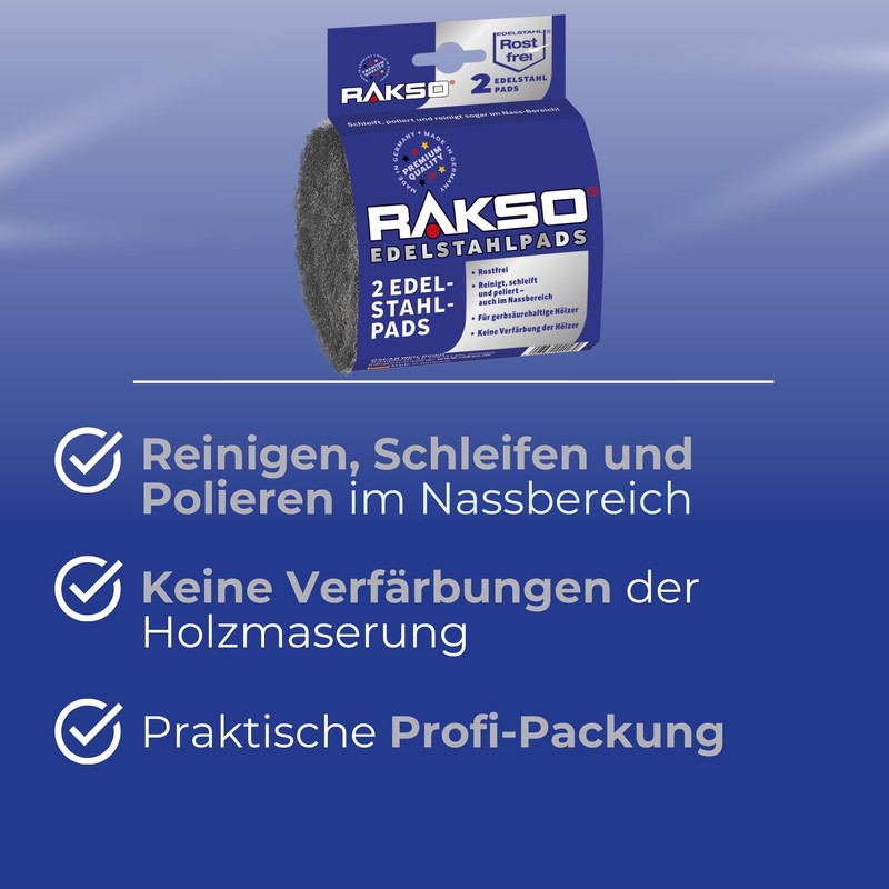 RAKSO Stainless Steel Pads Extra Fine 24 Pads, 12 x