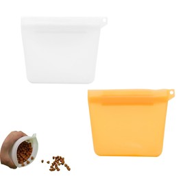 NentMent 2 Pack Dog Treat Pouch Mini Training Bag with Closure Seal Clip 4oz Silicone Waterproof Pouches Carrier Dispenser for Puppy Small Dogs Pet Snack Leash Attachement