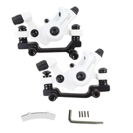 GUOFANG Bicycle Disc Brake Kit,Disc Mechanical Brake Caliper,Universal Front and Rear Disc Brake,Aluminium Outdoor Bicycle Mechanical Disc Wear Brake (White -Front Rear)