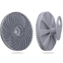 INNERNEED® More Hygienic Silicone Body Scrubber Exfoliating & Massaging Shower Brush, Bathing Tool, for All Skin Types, Lathers Well, Longer Service Life (Gray)