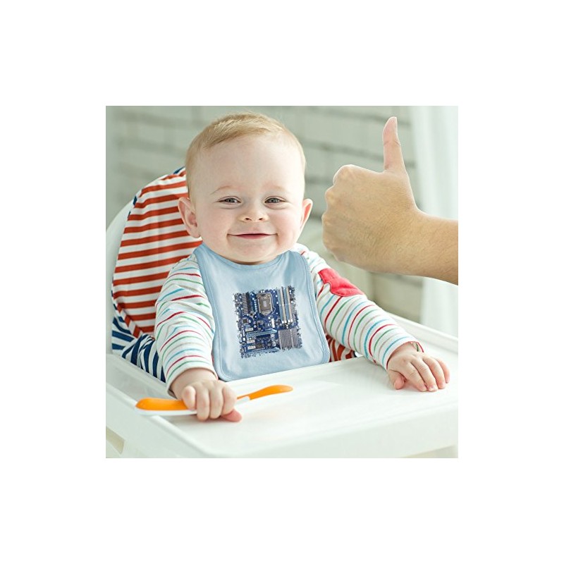 GRAPHICS & MORE Blue Computer Motherboard Processor CPU Baby Bib