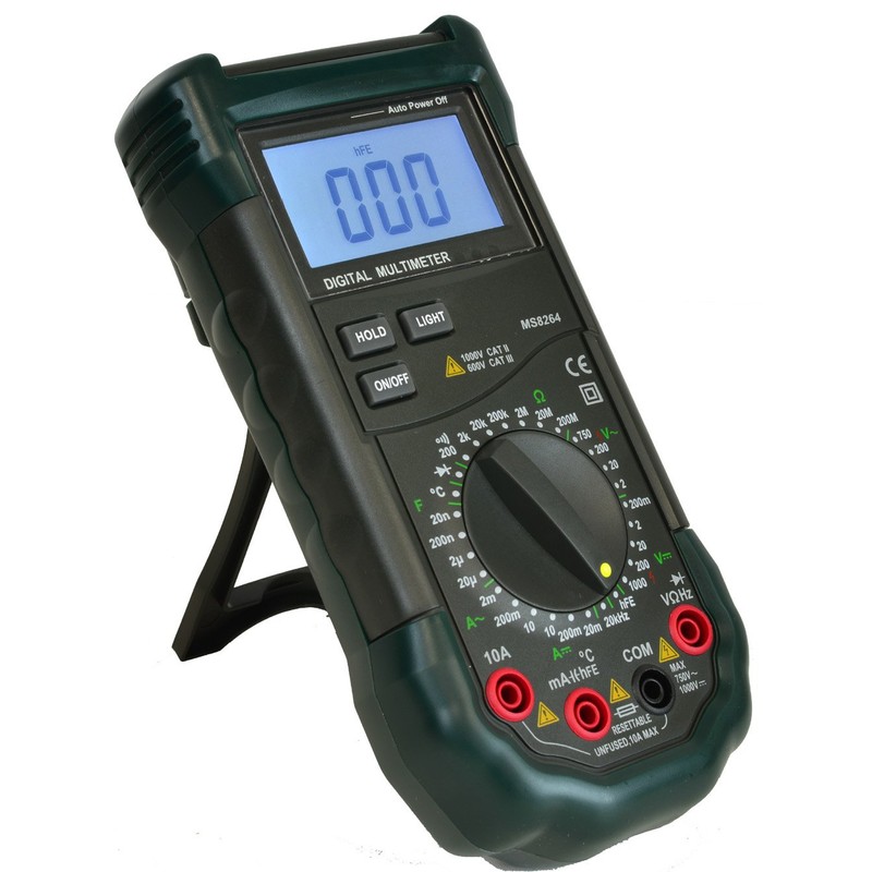 Mastech MS8264 Backlit 30-Range Digital Multimeter with Temperature Measurement (01DMMS8264)