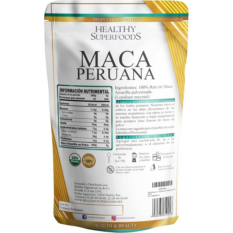 Organic Peruvian Maca Root Powder – Premium Superfood, 1 Kg