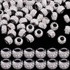 Isslly 100PCS Large Hole Beads, Rhinestone European Spacer Beads, White