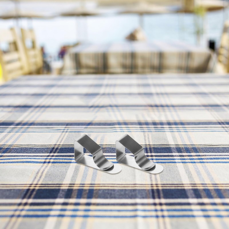 iplusmile 8pcs Stainless Steel Trapezoidal Tablecloth Holders One Design for