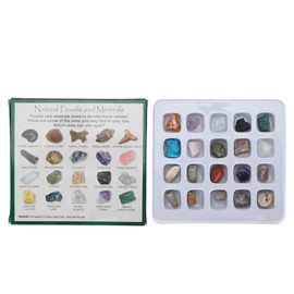 20pcs Rock Stone Colletction Kit for Boys Girls Exquisite Science Classroom Rocks and Minerals Educational Kit Type 2